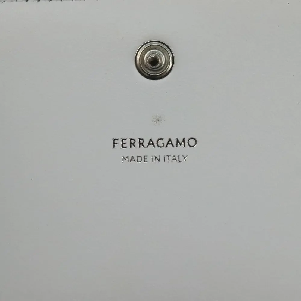 Salvatore Ferragamo Leather Hand Pouch White